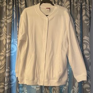 Women's White sweatshirt snap up